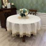 Lace Round European-style Table Cloth Simple Solid Color Household - Image 6