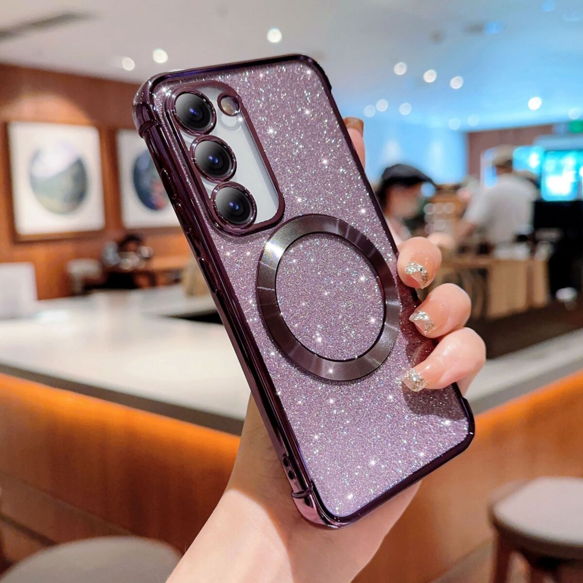 Magnetic Plating Transparent Solid Color Phone Case - Image 2