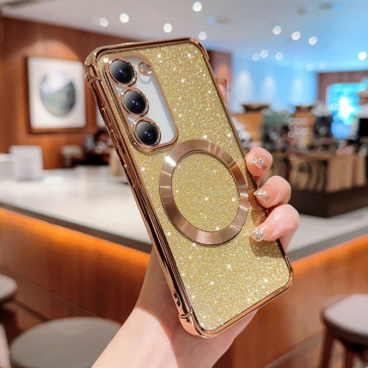 Magnetic Plating Transparent Solid Color Phone Case - Image 1