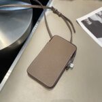 Fully Equipped Twist Lock Palm Print Leather Simple Solid Color Horizontal Mini Bag - Image 5