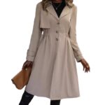 Long Waist Cotton Fashion Jacket Long Sleeve Trench Coat - Image 5