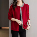 Round Neck Wool Knit Cardigan Women's Loose Western Style Outer Wear - Image 4