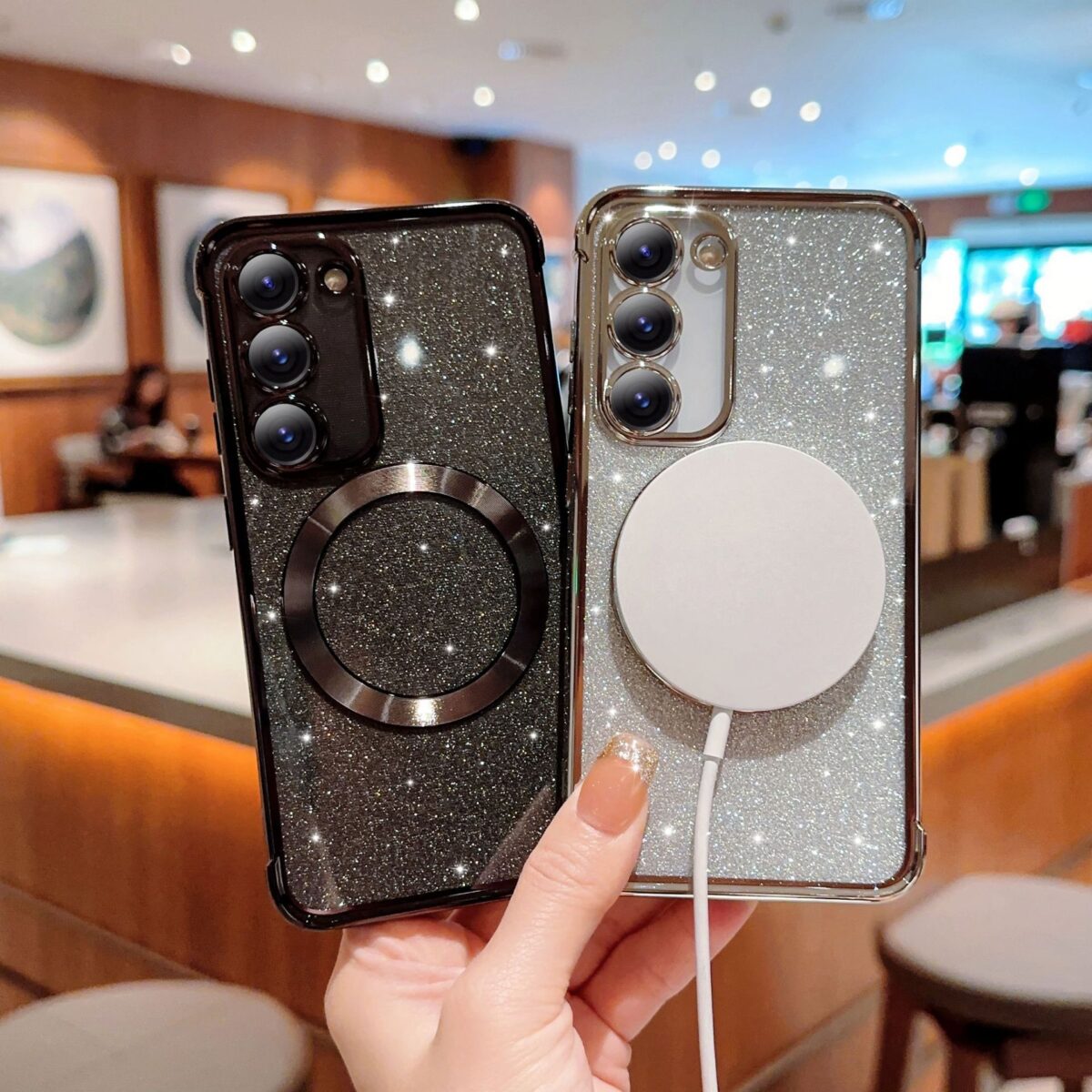 Magnetic Plating Transparent Solid Color Phone Case - Image 8