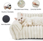 Bedsure Cute Cat Couch For Pets - Fluffy Cat Sofa With Premium Soft Corduroy Fleece Fuzzy Cat Couch Bed With Cover Supportive Cat Chair For Indoor Cats - Image 10