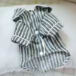 Pet Dog Cat Clothing Home Clothing Striped Cotton And Linen Pajamas - Image 5