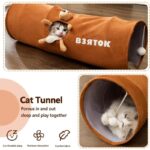 Cat Tunnel For Indoor Cats Collapsible Kitty Tunnel With Plush Ball Easy To Clean Cat Supplies - Image 7