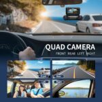 Hainatech 360 Degree View 4 Channel Dash Cam Front And Rear Inside Left Right, Dash Camera For Cars, Built-in GPS WiFi Night Vision, 24  7 Recording Parking Mode Monitor, Free 128G Card - Image 5