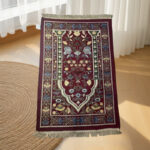 Portable Thin Middle East Ethnic Style Flower Gold Thread Worship Carpet - Image 2