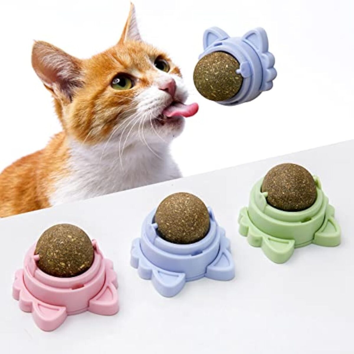 Catnip Balls That Stick On Wall Catnip Balls For Cat Catnip Toys For Cats Healthy Kitty Teeth Cleaning Dental Chew Toys Cat Wall Treats - Image 1
