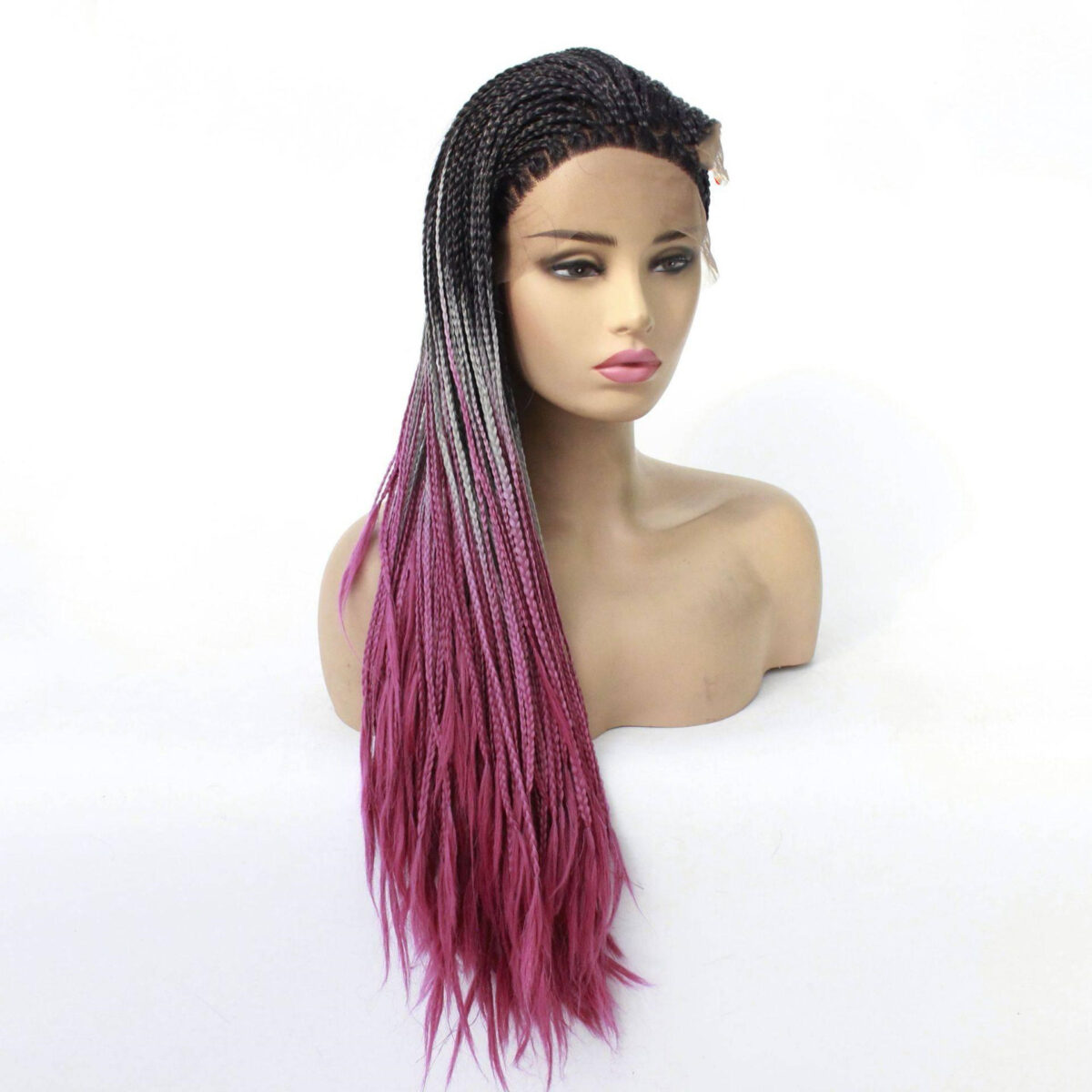 Europe Lady Double Braided Wig Black Fro - Image 1