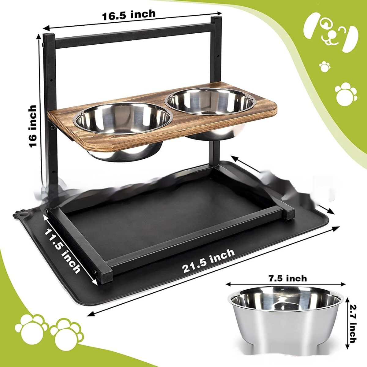 Large 5-inch 9-inch 13-inch 2 Dog Food Water Bowl - Image 2