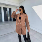 Winter Solid Color Fashion All-match Double-breasted Woolen Coat Women's Clothing - Image 4
