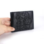 Rose Skull Leather Wallet Horizontal And Vertical Business Short Men's Business Casual Wallet - Image 3