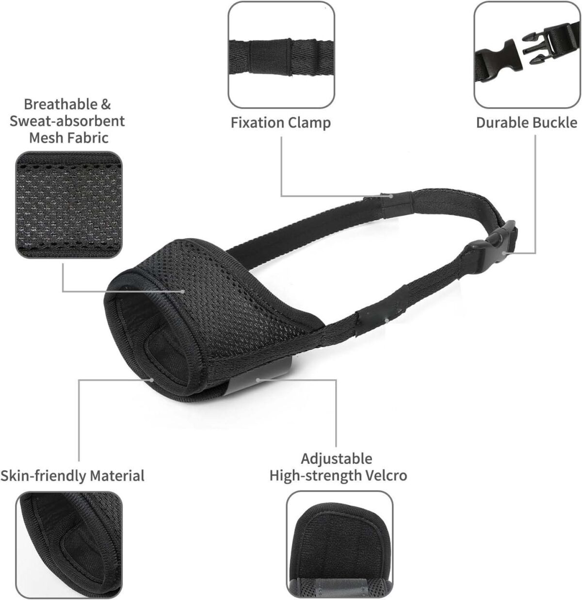 Dog Muzzle For Large Medium Small Dogs Mesh Muzzle For Dog To Prevent Biting Chewing Licking Eating Soft Dog Muzzle With Front Opening Design For Drinking Panting - Image 5