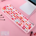 Macaron Wired Mechanical Keyboard And Green Axis Mouse Set - Image 2