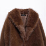 Retro Lapels Mink-like Artificial Fur Effect Short Coat - Image 3