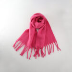 All-match Soft Glutinous Solid Color Cashmere-like Tassel Scarf For Women - Image 8