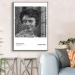 Abstract Corrugated Living Room Black And White Painting - Image 2