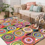 Striped Ethnic Style Living Room Bedroom Bedside Carpet Floor Mat - Image 2