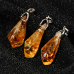 Natural Citrine Cluster Pendant Irregular Raw Stone Necklace - Image 2