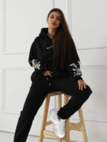 Women's Solid Color Floral Long Sleeved Sweatshirt - Image 9