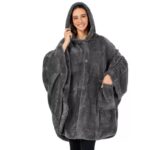Hooded Cloak Thickened Solid Color Bathrobe - Image 8