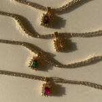 Square Gem Unique Rhinestone Necklace Female Light Luxury Niche Sweet Clavicle Chain - Image 2