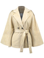 Bandage Coat Batwing Sleeve Lapel Woolen Coat - Image 3