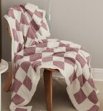 Checkerboard Lamb Fleece Casual Sofa Blanket - Image 6