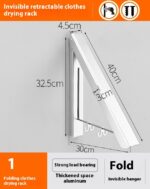 Punch-free Space Aluminum Foldable Invisible Folding Retractable Wall Hanger for Waterproof Hanging Underwear Coat Hanger - Image 4
