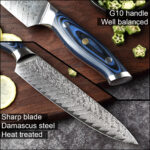 Damascus knife set kitchen stainless steel - Image 2
