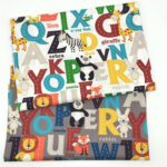 Alphabet Cartoon Animal Pure Cotton Twill Cloth Children's Bedding Clothing Blanket Fabric