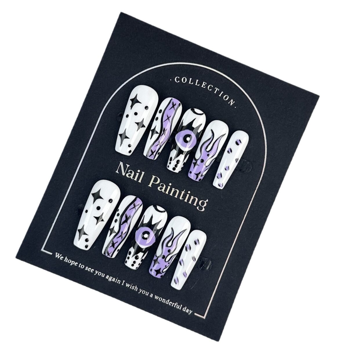 Mid-length Hand-painted Cartoon Hand-worn Fake Nails - Image 5