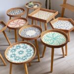 Hand-woven Shell Storage Tray Sofa Side Table - Image 3