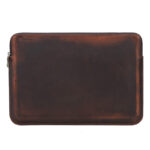 Retro Crazy Horse Leather Notebook Zipper Computer Bag - Image 7