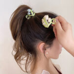 Tulips High Ponytail Hair Claws Barrettes Women Back Of Head Fixed Artifact Headband - Image 4