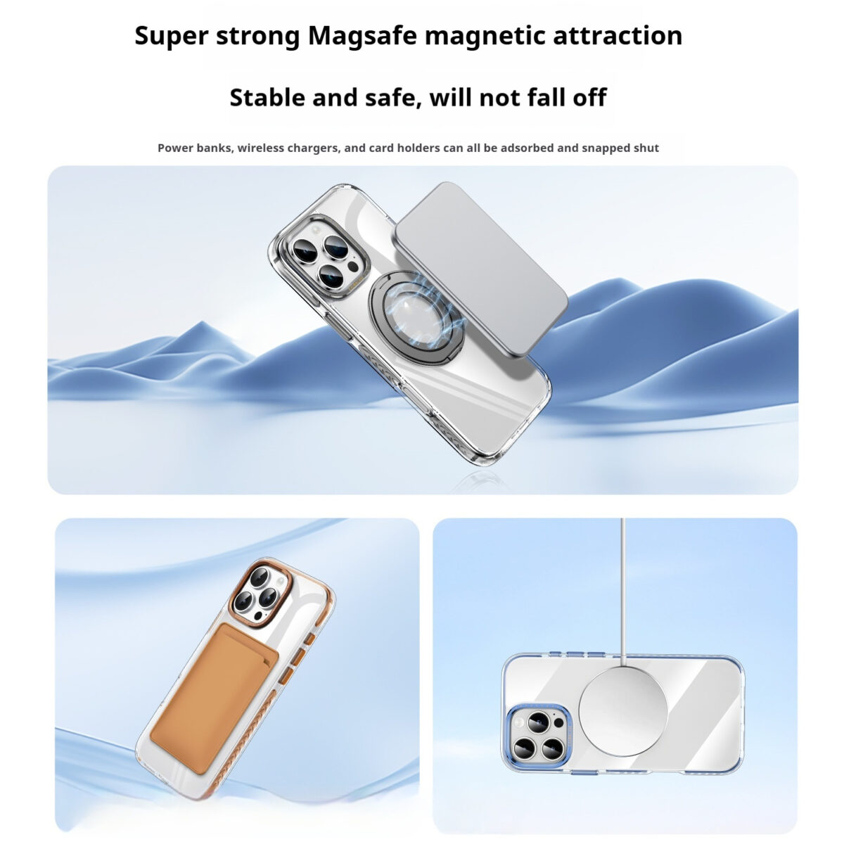 Phone Case Transparent 360 Magnetic Rotating Bracket Drop-resistant - Image 4