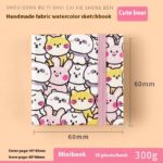 Fabric Watercolor Notebook Art Student Painting Square Portable - Image 10