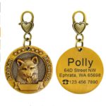 New dog identity card custom lettering tag Jin Mao Teddy dog bronze dog anti-lost pet brand - Image 3
