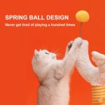 Resilient Sisal Vertical Cat Scratching Post Durable Crumb Free Chicken Strip Design Spring Ball At The End For Self-Entertainment And Climbing Fun, For Indoor Cats And Adult - Image 4