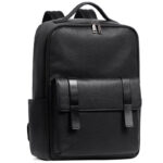 Large Capacity Men's Leather Computer Backpack - Image 3