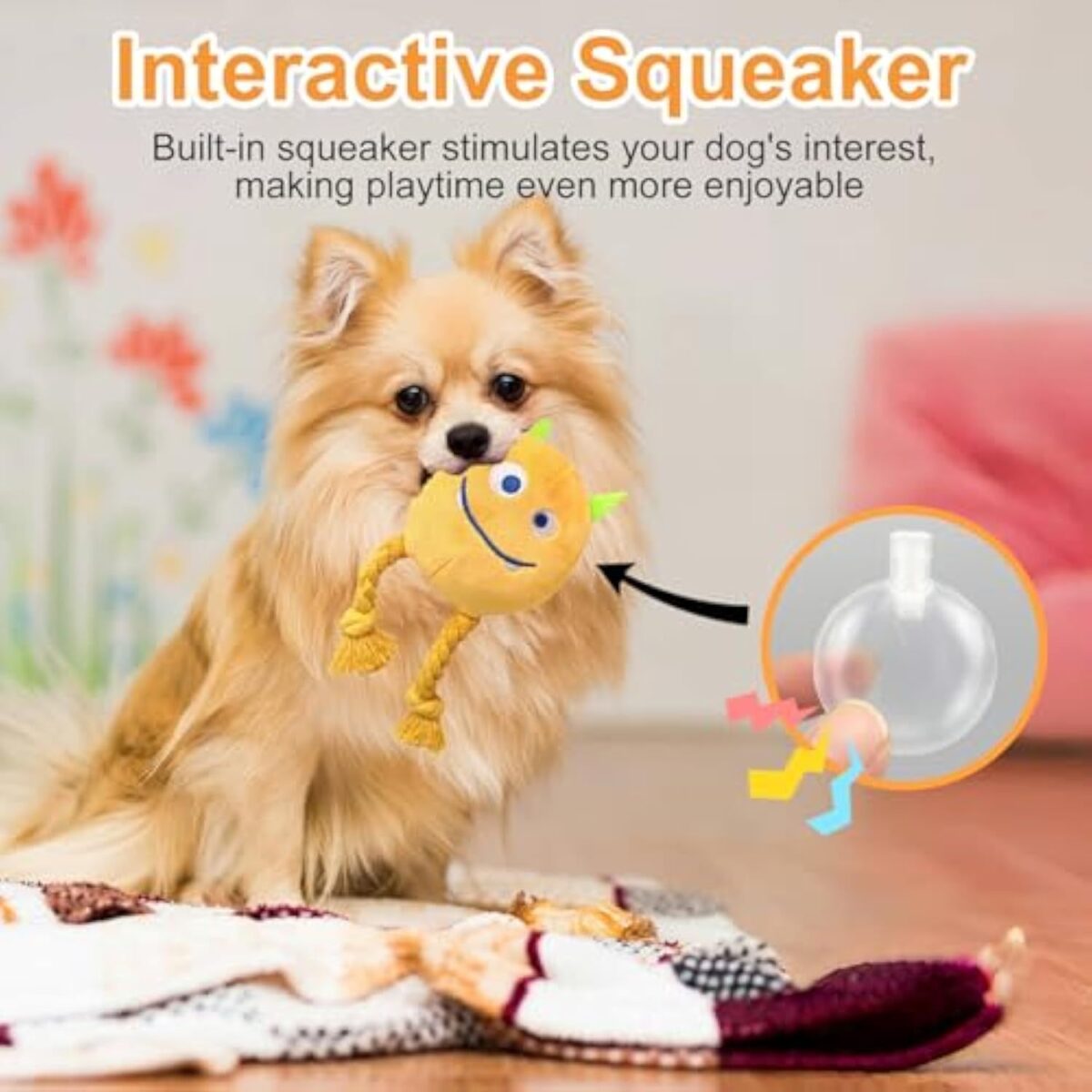 Dog Toys For Small Dogs Puppy Toys To Keep Them Busy - Squeaky Rope Plush Dog Toys For Small And Medium Breed - Image 2