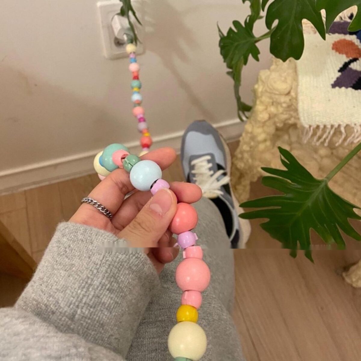 Candy Color Log Design Mobile Phone Cable 1 Meter Beaded - Image 3
