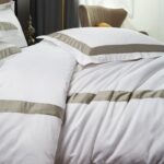 Pure Cotton White Jet Satin Suite Bed Pure Cotton High-end Hotel Comfort Four Suite - Image 4