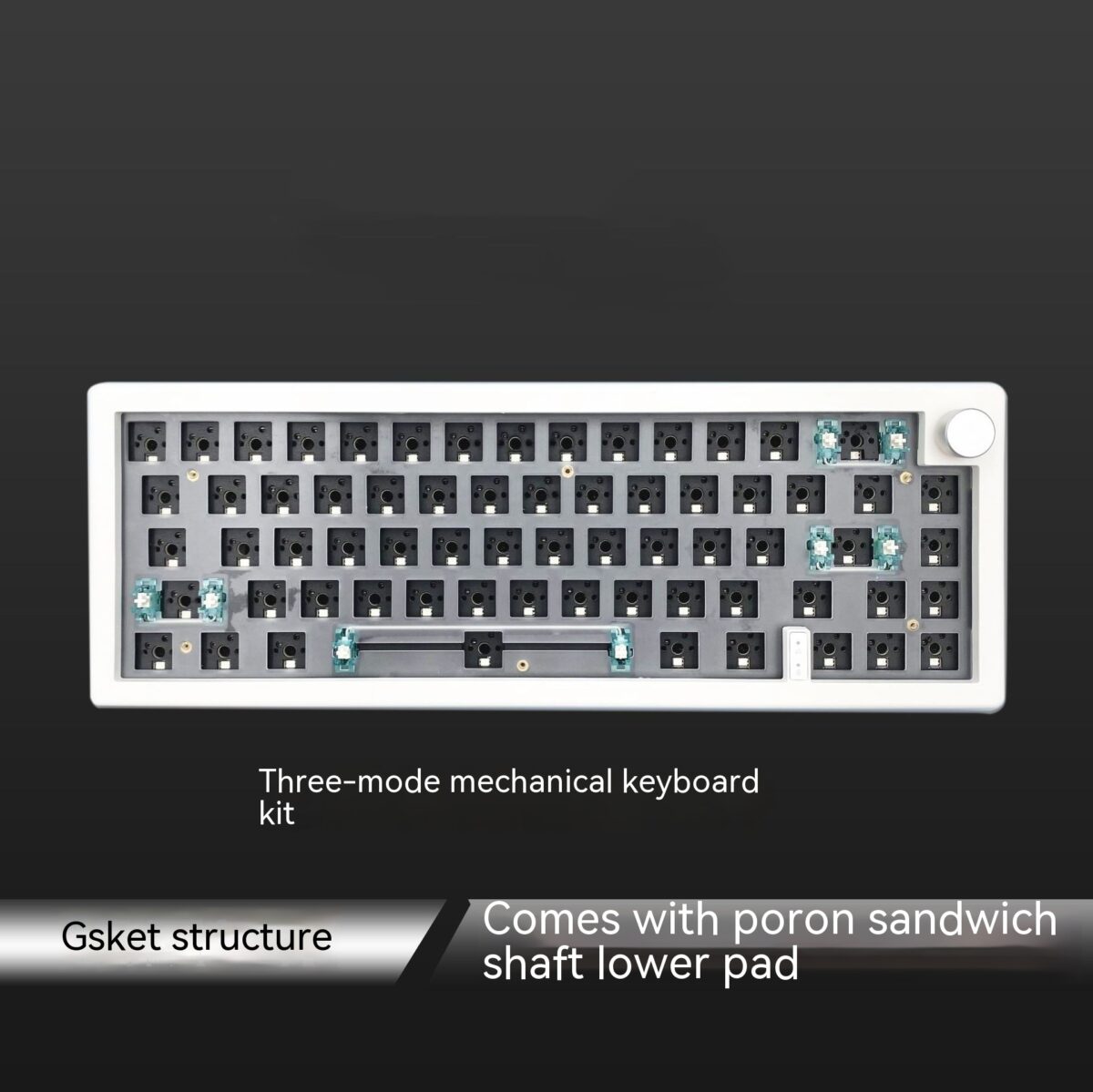 Three-model Customized DIY With Knob Support Hot Plug RGB Backlit Mechanical Keyboard Kit - Image 1