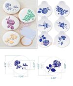 6 sets of rose cake decorated with sugar powder sieve Fondant mold spray pattern sprayed pattern hollow template - Image 4