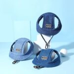 Pet Hat With Ear Holes For Medium Small Dogs Adjustable Summer Pets Dog Outdoor Sun Cap Cat Puppy Denim Color Canvas Visor Caps - Image 7