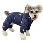 Dog Clothes Thickened Warm Teddy Schnauzer PomeranianBichon Frise Pug Hooded Pet Four Feet Down Jacket - Image 5