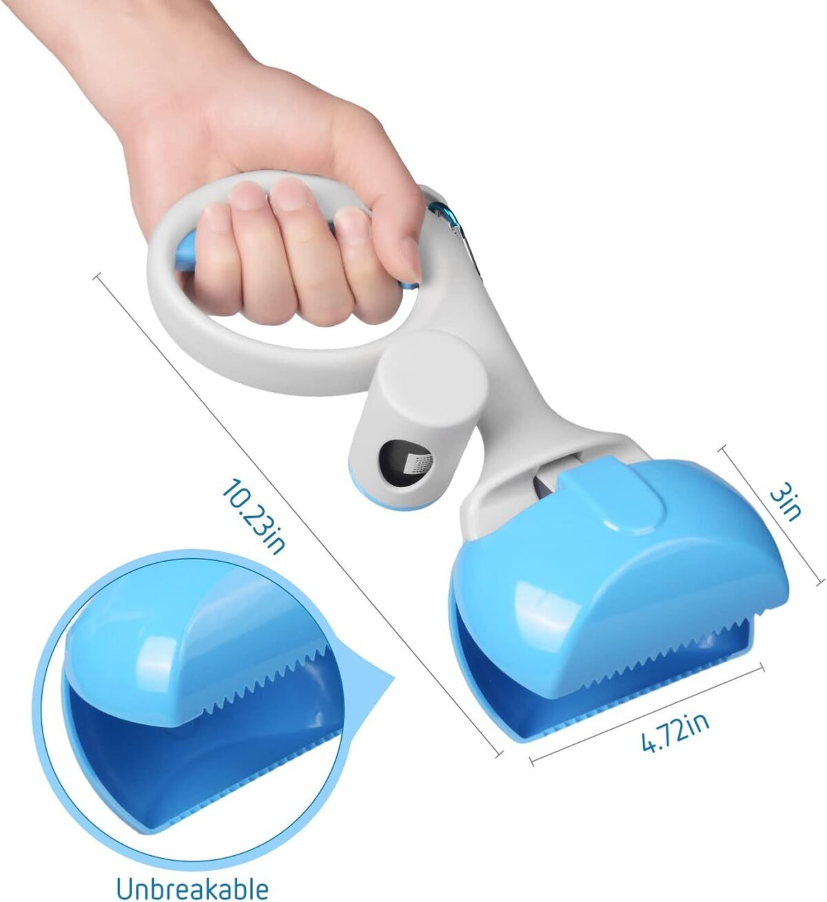 Pet Pooper Scooper For Dogs And Cats With Trash Bags Holder Non-Breakable High Strength Material Poop Scooper For Easy Grass And Gravel Pick Up Including A Roll Of Trash Bag - Image 5