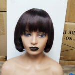 Double Drawn Human Hair Fringe Bob Wig - Image 3